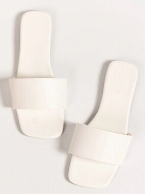 Minimal White Slide Sandals